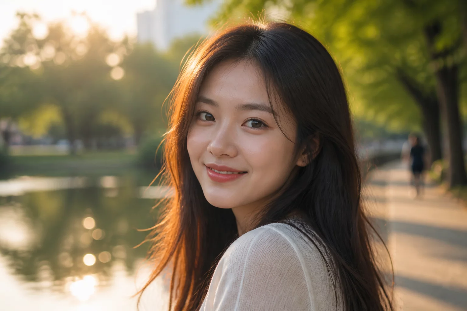 자연스러운 배경 흐림이 적용된 인물 사진